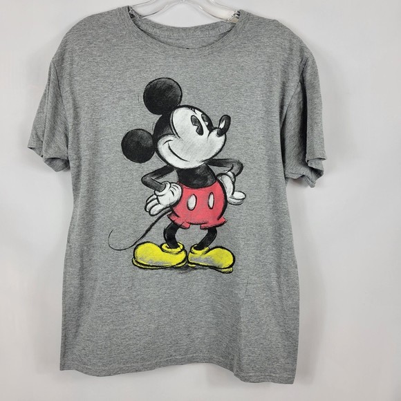 Disney Other - Mickey Mouse Mens Grey T-shirt Size M 38/40 Retro Sketch Style Soft and Comfy